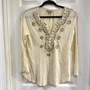 Lucky Brand  Embroidered Blouse